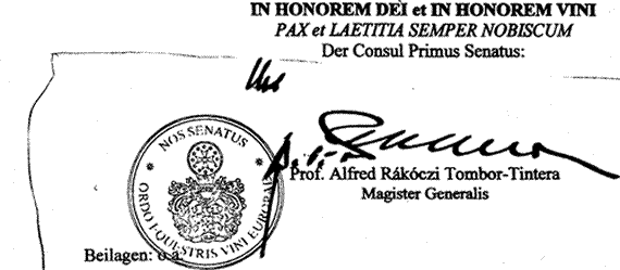 Unterschrift und Siegel